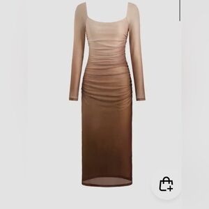 Cider Gradient Brown Midi Dress